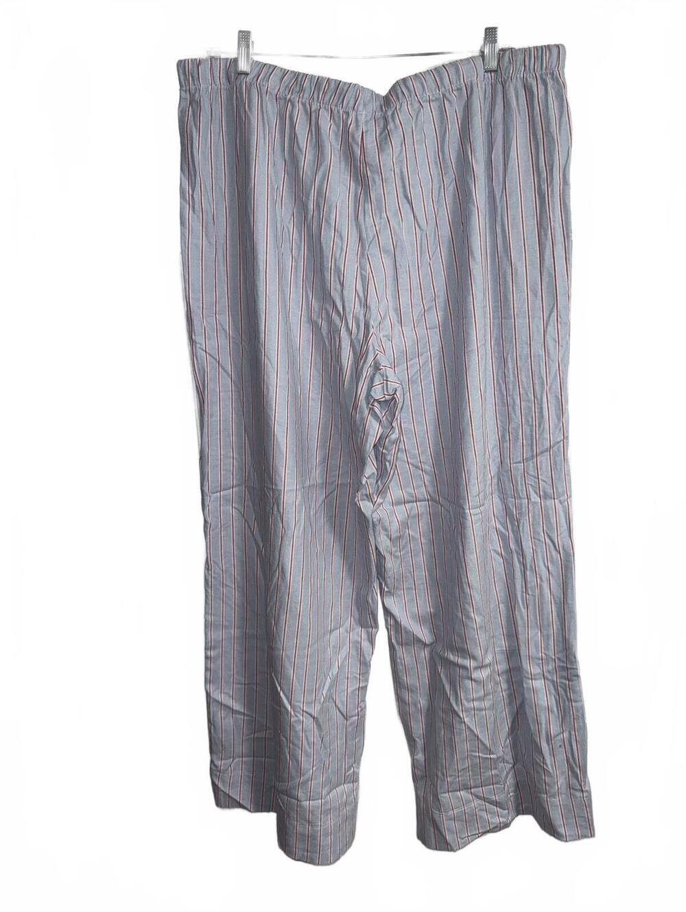 Auden Light Blue Red‑Stripe Flannel Pajama Pants – Size XXL, NWT